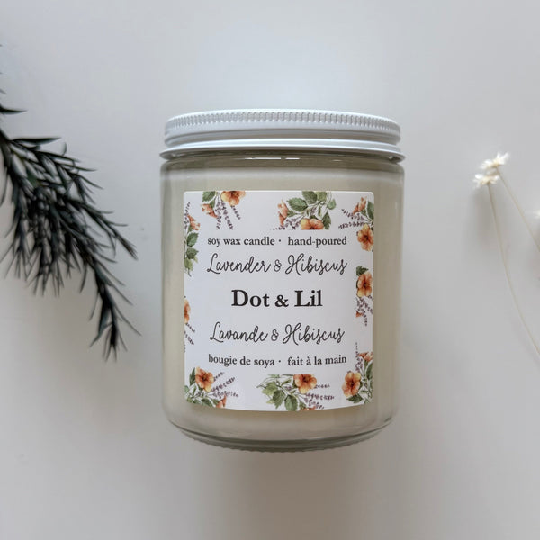 Lavender & Hibiscus soy candle
