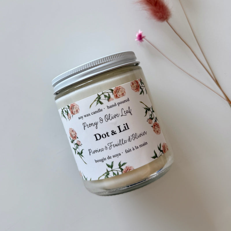 Peony & Olive Leaf soy candle