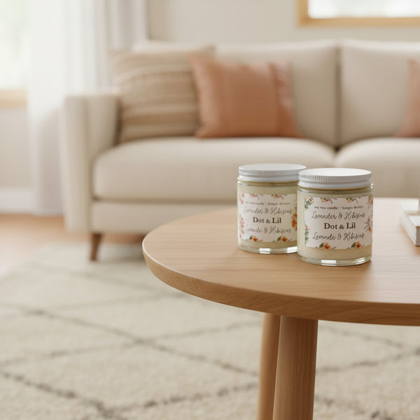 small Lavender & Hibiscus soy candle 3.5 oz