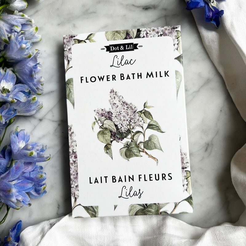 Lilac flower bath milk sachet