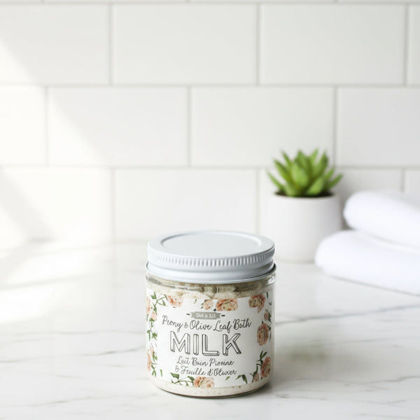 small Peony & Olive Leaf milk bath 3.5 oz