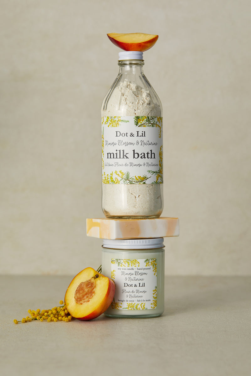 mimosa blossom & nectarine bath milk sachet