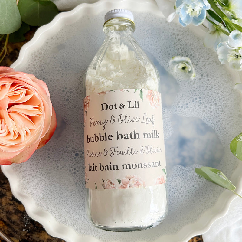 NEW - Peony & Olive Leaf bubble bath milk