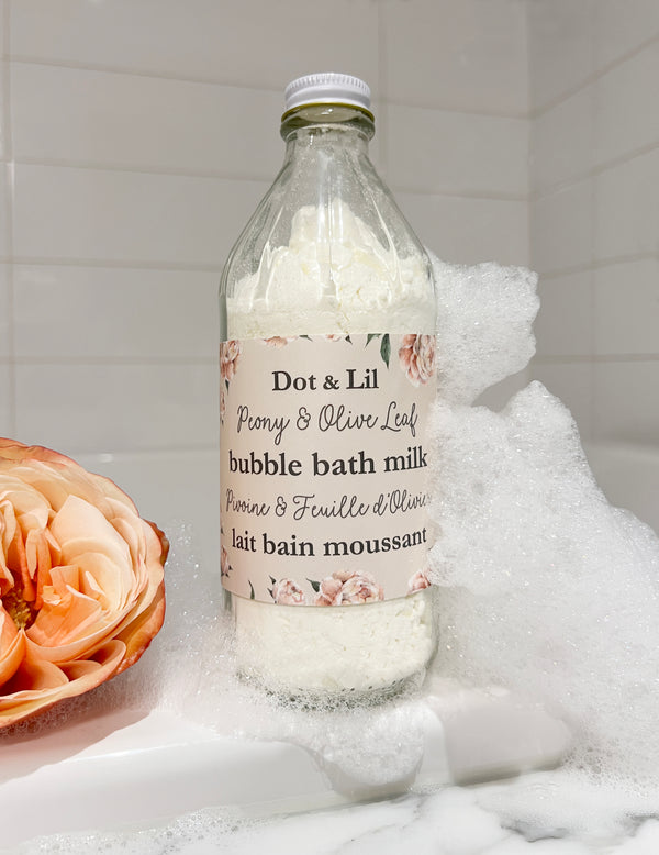 NEW - Peony & Olive Leaf bubble bath milk