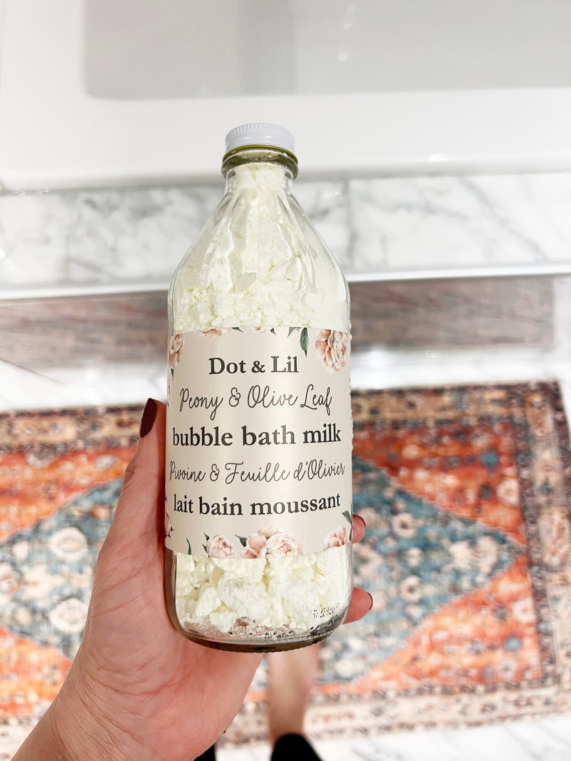 NEW - Peony & Olive Leaf bubble bath milk