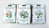 vintage seed pack inspiration - lavender hibiscus milk bath